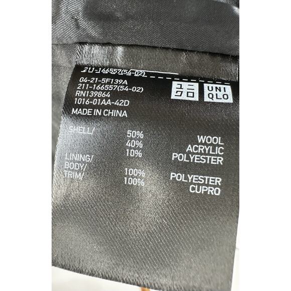 Carine Roitfeld UNIQLO Black Boucle Jacket Wool Blend Open Front Coat Sz S - Picture 8 of 8